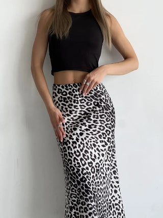 Wild Whisper Leopard Print Flare Skirt.