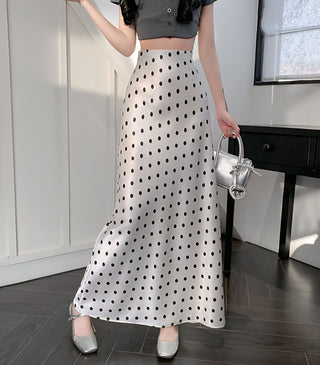 Dot Vibe Satin Skirt