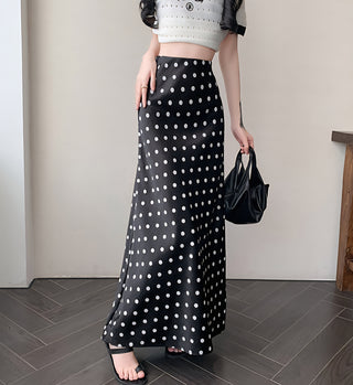 Dot Vibe Satin Skirt