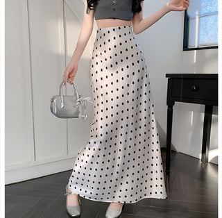 Dot Vibe Satin Skirt