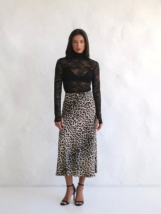 Wild Whisper Leopard Print Flare Skirt.