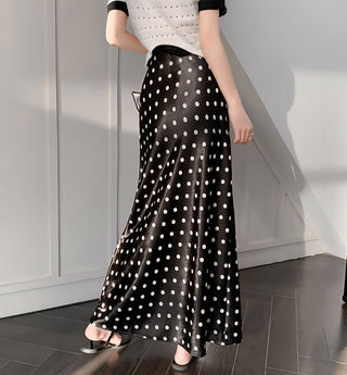 Dot Vibe Satin Skirt