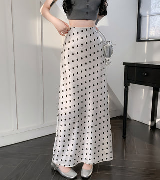 Dot Vibe Satin Skirt