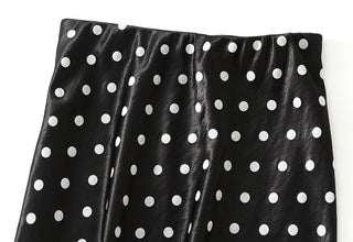 Midnight Dot Satin Midi Skirt