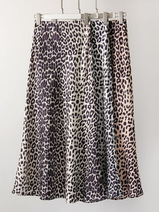 Wild Whisper Leopard Print Flare Skirt.