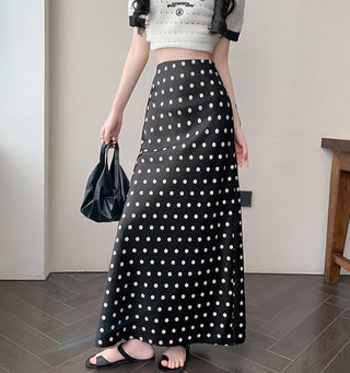 Dot Vibe Satin Skirt