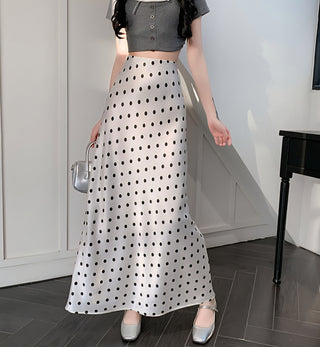 Dot Vibe Satin Skirt