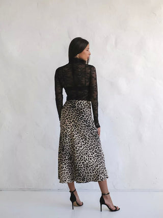 Wild Whisper Leopard Print Flare Skirt.