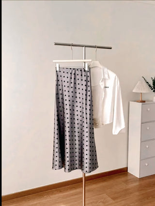 Dot Vibe Satin Skirt