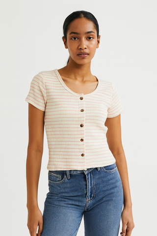 Sunset Haze Ribbed Tee