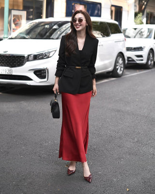 Aveline Satin Flare Skirt