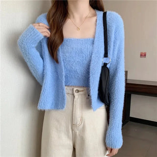 SHANIA SOFT FUR TWO-PIECE CARDIGAN SET