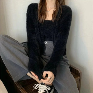 SHANIA SOFT FUR TWO-PIECE CARDIGAN SET