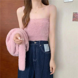 SHANIA SOFT FUR TWO-PIECE CARDIGAN SET