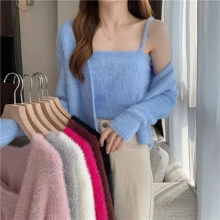 SHANIA SOFT FUR TWO-PIECE CARDIGAN SET