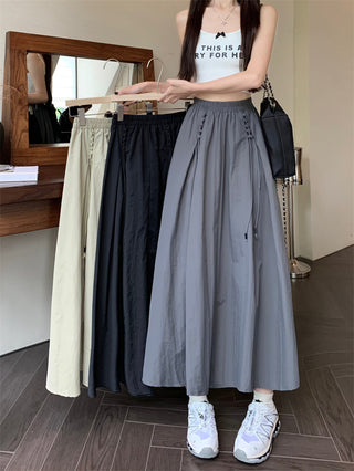 High-waisted flowy A-line silhouette skirt