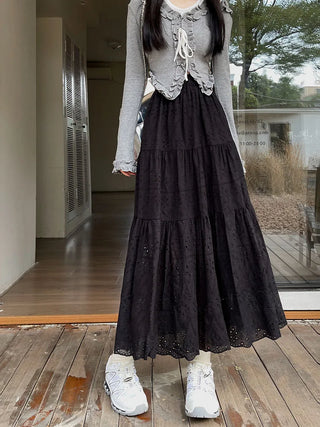 Broderie anglaise tiered skirts.