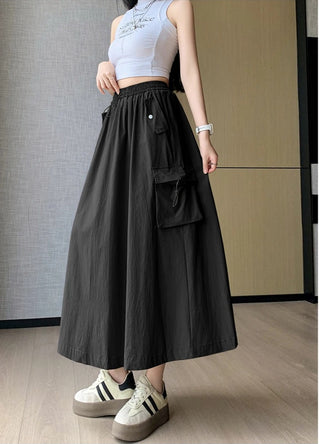 High-waisted cargo midi skirt