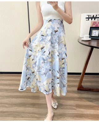 Floral Breeze A-line Midi Skirt