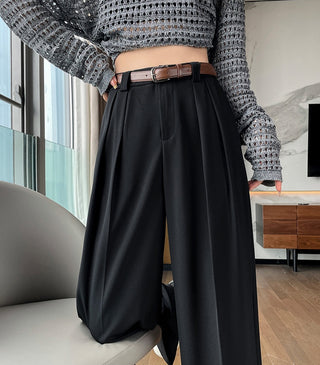 Luxe High-Waisted Pleated Straight fit Trouser(BUY 3 GET 1 FREE USE CODE: FREE)