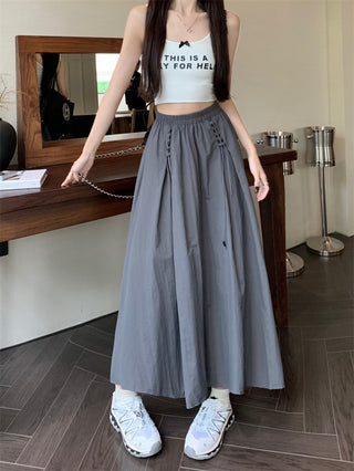 High-waisted flowy A-line silhouette skirt