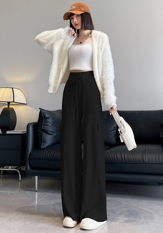 Cashmere knit elegant High waist wide leg trouser.