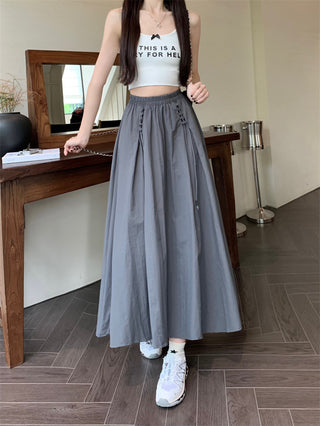 High-waisted flowy A-line silhouette skirt