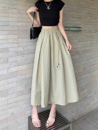 High-waisted flowy A-line silhouette skirt