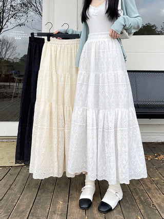 Broderie anglaise tiered skirts.