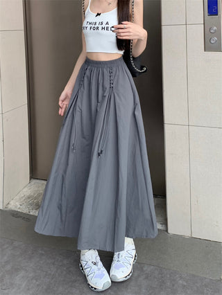 High-waisted flowy A-line silhouette skirt