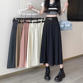 Vintage A-line high waist pleated skirt