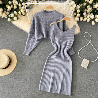 Shyla knit pullover+ bodycon two pieces set.