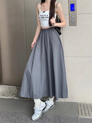 High-waisted flowy A-line silhouette skirt