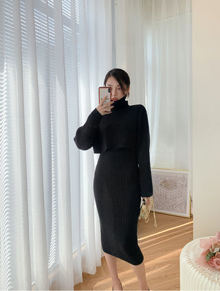 Diana Turtleneck Drop Shoulder Dress