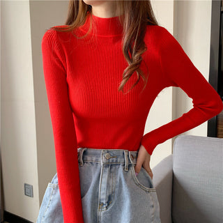 SOFT KNITTED HALF-TURTLENECK PULLOVERS( BUY 3 GET 15% OFF,BUY 6 GET 25% OFF)