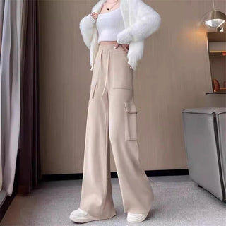 Cashmere knit elegant High waist wide leg trouser.