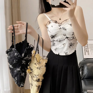 Midnight Bloom Lace Cami Top