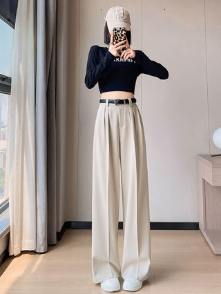 Luxe High-Waisted Pleated Straight fit Trouser(BUY 3 GET 1 FREE USE CODE: FREE)