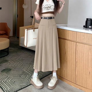 Vintage A-line high waist pleated skirt