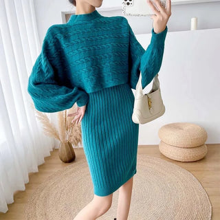 Shyla knit pullover+ bodycon two pieces set.