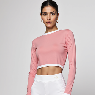 Soft ribbed o-neck top.