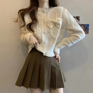 Elysia's Elegant Bow Cardigan