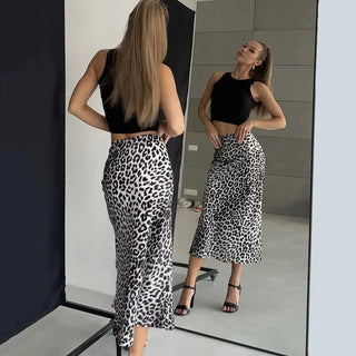 Wild Whisper Leopard Print Flare Skirt.