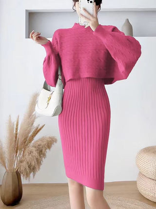 Shyla knit pullover+ bodycon two pieces set.