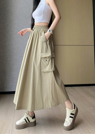 High-waisted cargo midi skirt