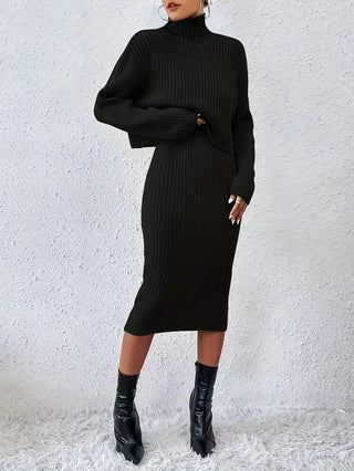 Diana Turtleneck Drop Shoulder Dress