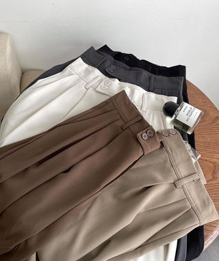 Pleated High Waist Double Button Trouser( BUY 3 GET 15% OFF USE CODE: COMBO15 )