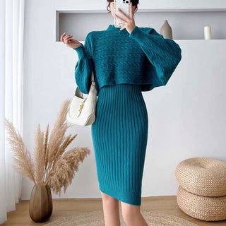 Shyla knit pullover+ bodycon two pieces set.