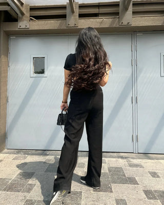 High Waisted Straight Trousers