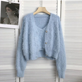 Fuzzy tank + Cardigan set